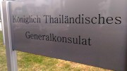 SIgn of the Royal Thai Consulate General in Frankfurt, Germany